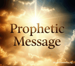 Radiant sky with sunbeams shining through clouds with bold text reading - Prophetic Message